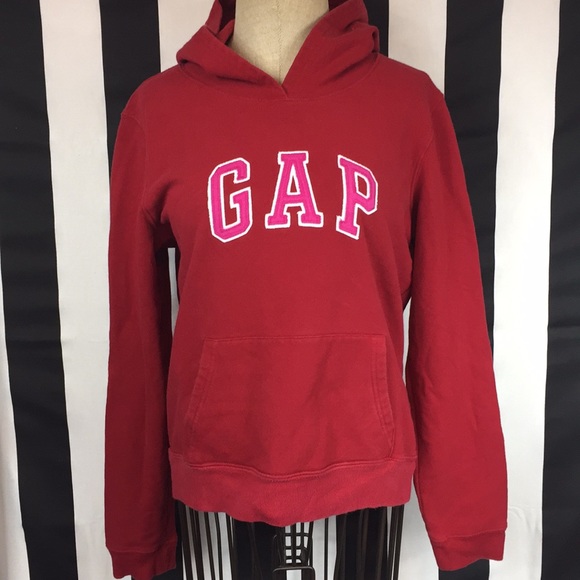 GAP Tops - Gap hooded sweater red sz Medium